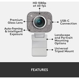 Logitech StreamСam webcam 1920 x 1080 pixel USB 3.2 Gen 1 (3.1 Gen 1) Hvid Hvid, 1920 x 1080 pixel, Fuld HD, 60 fps, 1080p, 2 - 3.7 mm, 0.1 m
