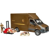 bruder MB Sprinter UPS med chauffør og tilbehør, Model køretøj Brown