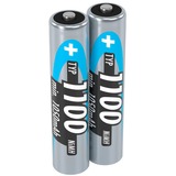 Ansmann 1x2 NiMH 1100 mAh Micro / AAA / HR03 Nikkel-Metalhydrid (NiMH), Batteri Sølv, AAA, Nikkel-Metalhydrid (NiMH), 10.5 x 44.5