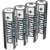 Ansmann Extreme Lithium AA Mignon Engangsbatteri Sølv, Engangsbatteri, Lithium, 4 stk, 10 År, Sølv, -40 - 60 °C