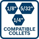 Bosch GCU 18V-30 PROFESSIONAL 30000 rpm Sort, Blå, Rød, Rustfrit stål, Roterende fræser Blå/Sort, Skruepistol, Lige håndtag, 1/4", Sort, Blå, Rød, Rustfrit stål, Børstefri, IPX5