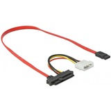 DeLOCK 82219 Serial Attached SCSI (SAS)-kabel 0,5 m 12 Gbit/sek. Rød 0,5 m, SATA 7pin, SAS SFF-8482 + 4pin, Lige, Lige, 12 Gbit/sek.