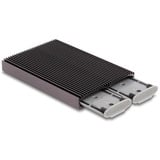 DeLOCK Eksternt USB Type-C Dual Combo kabinet til 2 x M.2 N, Drev kabinet grå