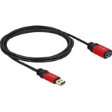 DeLOCK USB 3.2 Gen 1 forlængerledning, USB-A stik > USB-A hunstik Sort/Rød