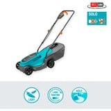 GARDENA Batteridrevet plæneklipper PowerMax 30/18V P4A solo, 18Volt Sort/Turkis