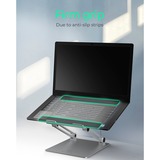 ICY BOX IB-NH300 Laptop stativ Sølv 43,2 cm (17"), Stander grå, Laptop stativ, Sølv, Aluminium, Silikone, 43,2 cm (17"), 3 kg, 15 cm