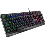 Inter-Tech NK-2000ME tastatur USB QWERTZ Sort, Gaming-tastatur Sort, DE-layout, Fuld størrelse (100 %), USB, Mekanisk, QWERTZ, RGB LED, Sort