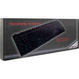 Inter-Tech NK-2000ME tastatur USB QWERTZ Sort, Gaming-tastatur Sort, DE-layout, Fuld størrelse (100 %), USB, Mekanisk, QWERTZ, RGB LED, Sort