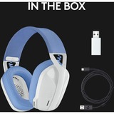 Logitech G435 LIGHTSPEED, Gaming headset Hvid