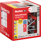 fischer Langskaftet plug HybridPower 10x90 FUS, Dyvel Rød/grå