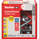 fischer Langskaftet plug HybridPower 10x90 FUS, Dyvel Rød/grå