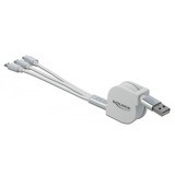 DeLOCK 85850 USB-kabel 0,98 m USB 2.0 USB A USB C/Micro-USB B/Lightning Sølv, Hvid Hvid/Sølv, 0,98 m, USB A, USB C/Micro-USB B/Lightning, USB 2.0, Sølv, Hvid
