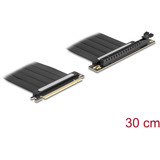 DeLOCK Riser-kort PCI E 4.0 x16>x16 Slot 90° med kabel 30cm, Riser kort Sort