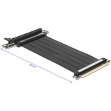 DeLOCK Riser-kort PCI E 4.0 x16>x16 Slot 90° med kabel 30cm, Riser kort Sort
