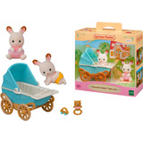 EPOCH Sylvanian Families - Chokoladehare Tvillinger med Barnevogn, Bygge legetøj 