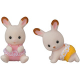 EPOCH Sylvanian Families - Chokoladehare Tvillinger med Barnevogn, Bygge legetøj 