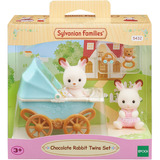EPOCH Sylvanian Families - Chokoladehare Tvillinger med Barnevogn, Bygge legetøj 