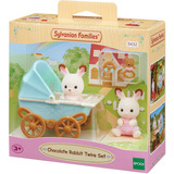 EPOCH Sylvanian Families - Chokoladehare Tvillinger med Barnevogn, Bygge legetøj 