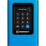 Kingston IronKey 7680GB Vault Privacy 80 XTS-AES 256-bit krypteret ekstern SSD, Solid state-drev Blå/Sort, 7,68 TB, USB Type-C, 3.2 Gen 1 (3.1 Gen 1), 230 MB/s, Beskyttelse af adgangskode, Blå