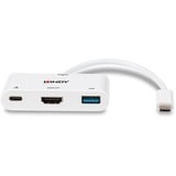 Lindy 43340 videokabel adapter 0,18 m HDMI + USB Type-A USB Type-C Hvid, USB hub Hvid, 0,18 m, HDMI + USB Type-A, USB Type-C, Hunstik, Hanstik, Lige