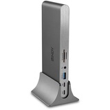 Lindy 43349 dockingstation Ledningsført USB 3.2 Gen 1 (3.1 Gen 1) Type-C Sølv, Docking station Sølv, Ledningsført, USB 3.2 Gen 1 (3.1 Gen 1) Type-C, 100 W, 10,100,1000 Mbit/s, Sølv, MicroSD (TransFlash), SD