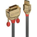 Lindy HDMI til DVI kabel, Gold Line grå