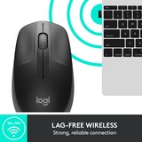 Logitech M190 mus Ambidextrous RF trådløst Optisk 1000 dpi Sort/antracit, Ambidextrous, Optisk, RF trådløst, 1000 dpi, Kul