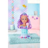 ZAPF Creation Sister Styling Mermaid Head, Make-up og frisør hoved BABY born Sister Styling Mermaid Head, Badedukke, Pige, 3 År, AA, Flerfarvet