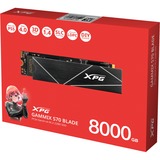 ADATA AGAMMIXS70B-8000G-CS intern solid state drev 8 TB M.2 PCI Express 4.0 NVMe 3D NAND, Solid state-drev 8 TB, M.2, 7300 MB/s