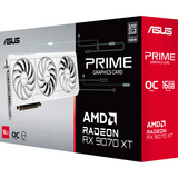 ASUS Prime -RX9070XT-O16G-WHITE AMD Radeon RX 9070 XT 16 GB GDDR6, Grafikkort Hvid, Radeon RX 9070 XT, 16 GB, GDDR6, 256 Bit, 7680 x 4320 pixel, PCI Express 5.0