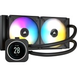 Corsair Wasserkühler ICue H100i Elite LCD Processor Alt-i-en væskekøler Sort 1 stk, Vandkøling Sort, Alt-i-en væskekøler, Sort
