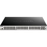 D-Link DGS-1510-52XMP Administreret L3 Gigabit Ethernet (10/100/1000) Strøm over Ethernet (PoE) Sort, Switch Administreret, L3, Gigabit Ethernet (10/100/1000), Fuld duplex, Strøm over Ethernet (PoE), Stativ-montering