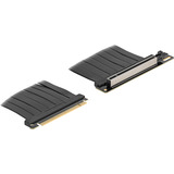 DeLOCK Riser-kort PCI E 5.0 x16>x16 Slot 90° med kabel 30cm, Riser kort Sort