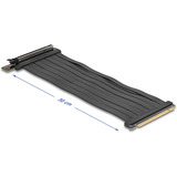 DeLOCK Riser-kort PCI E 5.0 x16>x16 Slot 90° med kabel 30cm, Riser kort Sort