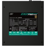 DeepCool DQ750-M-V2L enhed til strømforsyning 750 W 20+4 pin ATX Sort, PC strømforsyning Sort, 750 W, 100 - 240 V, 47 - 63 Hz, 10 A, Aktiv, 110 W