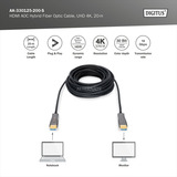 Digitus HDMI AOC hybrid fiberoptisk kabel, UHD 4K Sort