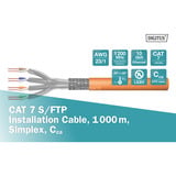 Digitus Professionelt Cat.7 S/FTP installationskabel simplex, Cca Orange