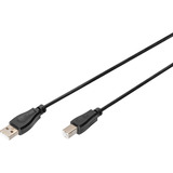 Digitus USB 2.0 tilslutningskabel USB-A (stik) > USB-B (stik) Sort
