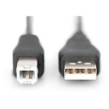 Digitus USB 2.0 tilslutningskabel USB-A (stik) > USB-B (stik) Sort