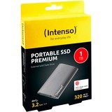 Intenso 1TB Premium Edition 1000 GB Anthracit, Solid state-drev antracit, 1000 GB, 1.8", USB Type-A, 3.2 Gen 1 (3.1 Gen 1), 320 MB/s, Anthracit