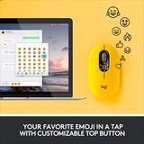 Logitech POP Mouse mus Ambidextrous RF trådløs + Bluetooth Optisk 4000 dpi Gul/Sort, Ambidextrous, Optisk, RF trådløs + Bluetooth, 4000 dpi, Gul
