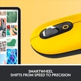 Logitech POP Mouse mus Ambidextrous RF trådløs + Bluetooth Optisk 4000 dpi Gul/Sort, Ambidextrous, Optisk, RF trådløs + Bluetooth, 4000 dpi, Gul