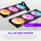NZXT F420 RGB, Sag fan Sort