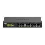 Netgear GS324P Ikke administreret Gigabit Ethernet (10/100/1000) Strøm over Ethernet (PoE) 1U Sort, Switch Ikke administreret, Gigabit Ethernet (10/100/1000), Fuld duplex, Strøm over Ethernet (PoE), Stativ-montering, 1U
