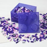 Room Copenhagen LEGO Storage Brick 4 Top Lid Glitter, Opbevaringsboks Violet/gennemsigtig