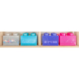 Room Copenhagen LEGO Storage Brick 4 Top Lid Glitter, Opbevaringsboks Violet/gennemsigtig