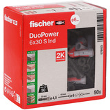 fischer DuoPower-pløk 6x30 S, Dyvel Lys grå/Rød