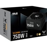 ASUS TUF Gaming 750W Gold enhed til strømforsyning 20+4 pin ATX ATX Sort, PC strømforsyning Sort, 750 W, 100 - 240 V, 130 W, 744 W, 130 W, 9,6 W