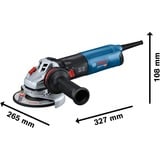 Bosch GWS 14-125 S vinkelsliber 12,5 cm 11500 rpm 1400 W 2,2 kg Blå/Sort, 11500 rpm, 12,5 cm, Vekselstrøm, 2,2 kg, Børsteløs motor