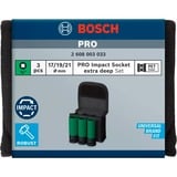 Bosch PRO Impact topnøglesæt 1/2", 3 dele Sort
